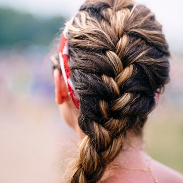 Chic Classic French Braid Hairstyle with Highlights